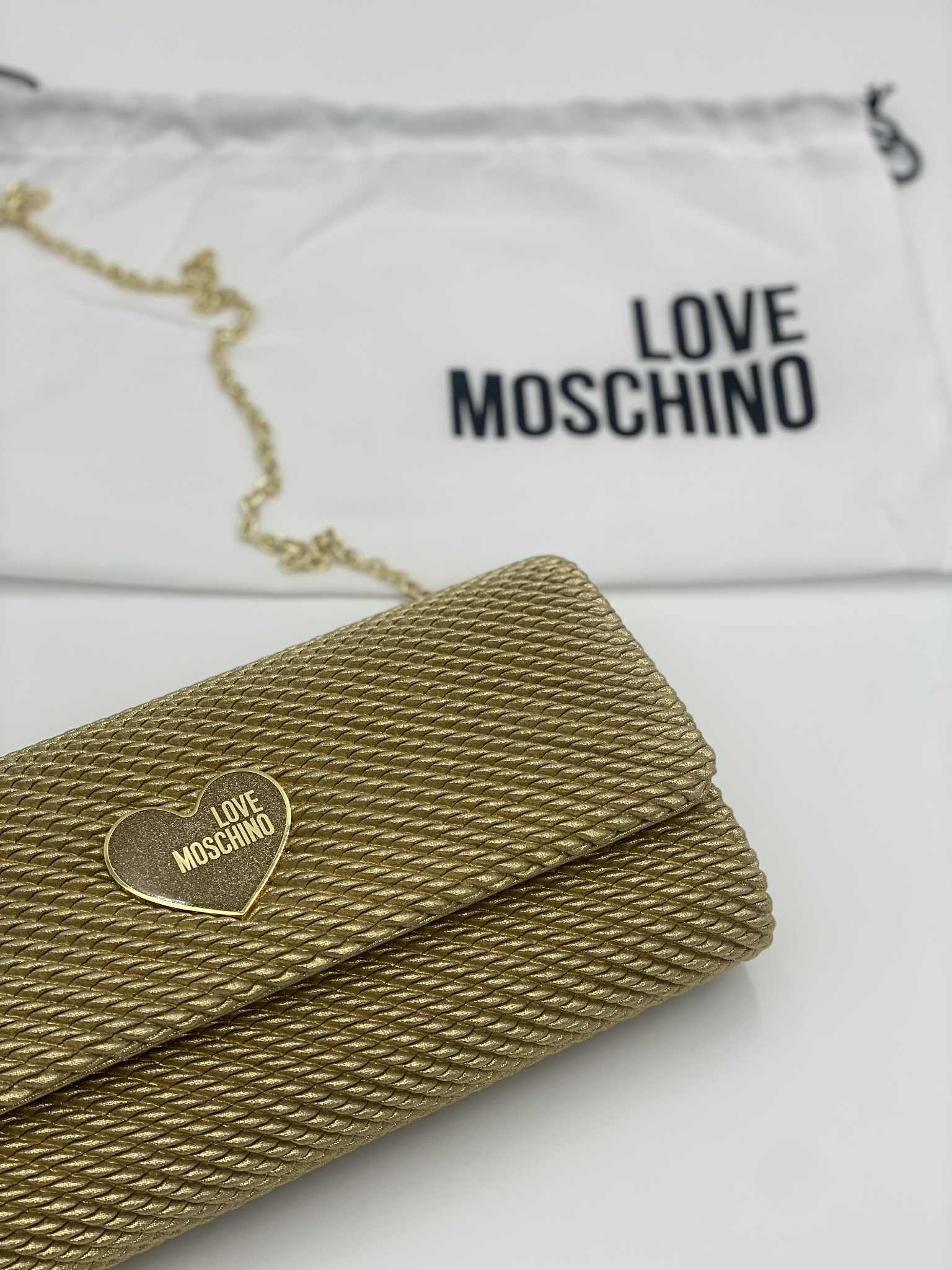 Love Moschino bag gold color