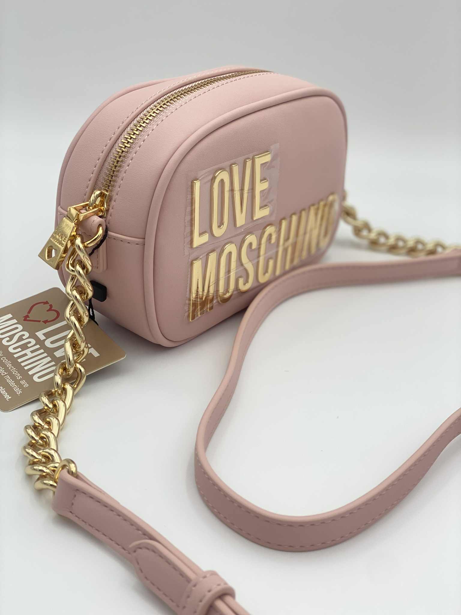 Eco-leather crossbody bag with logo