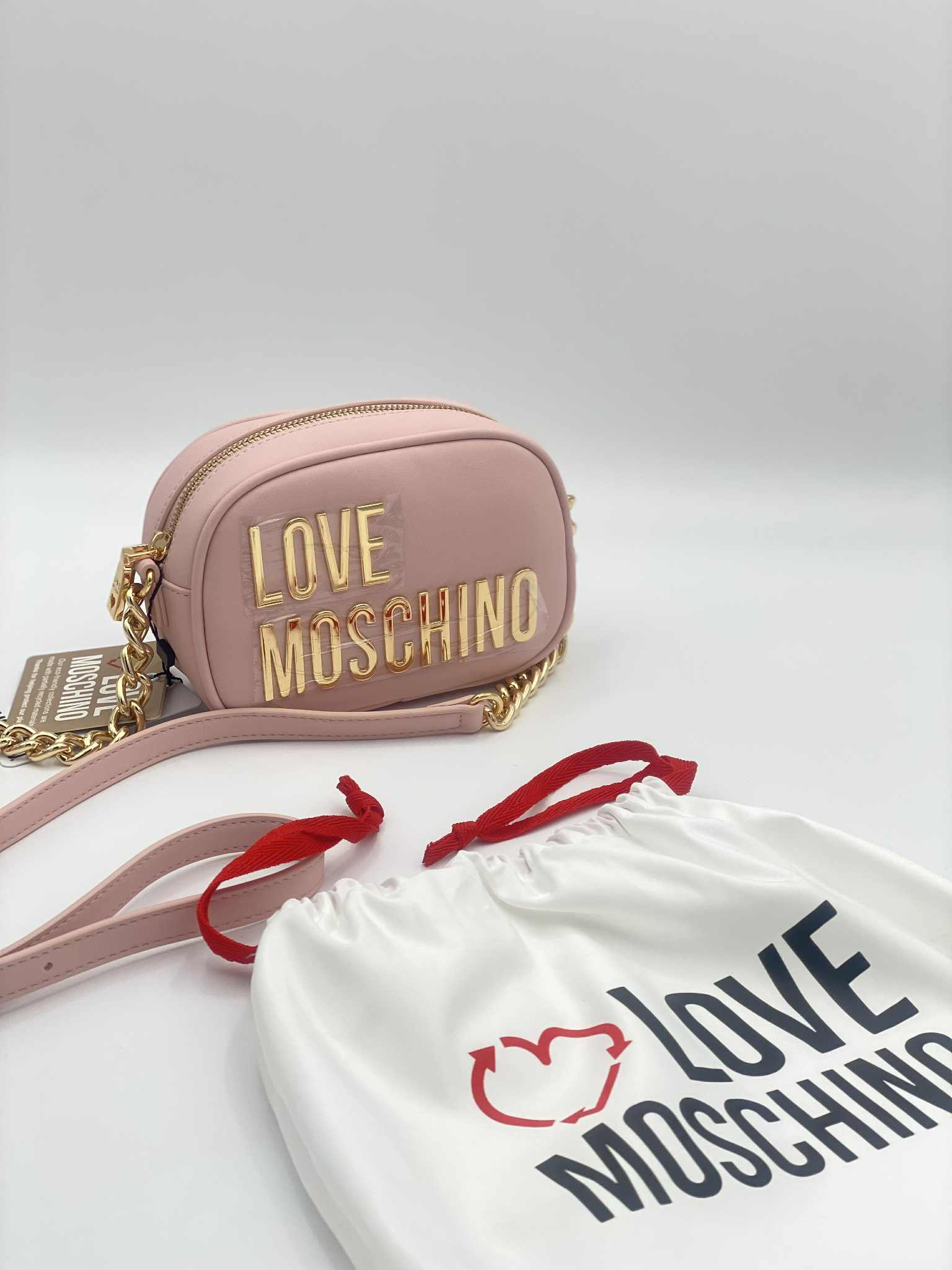 Eco-leather crossbody bag with logo