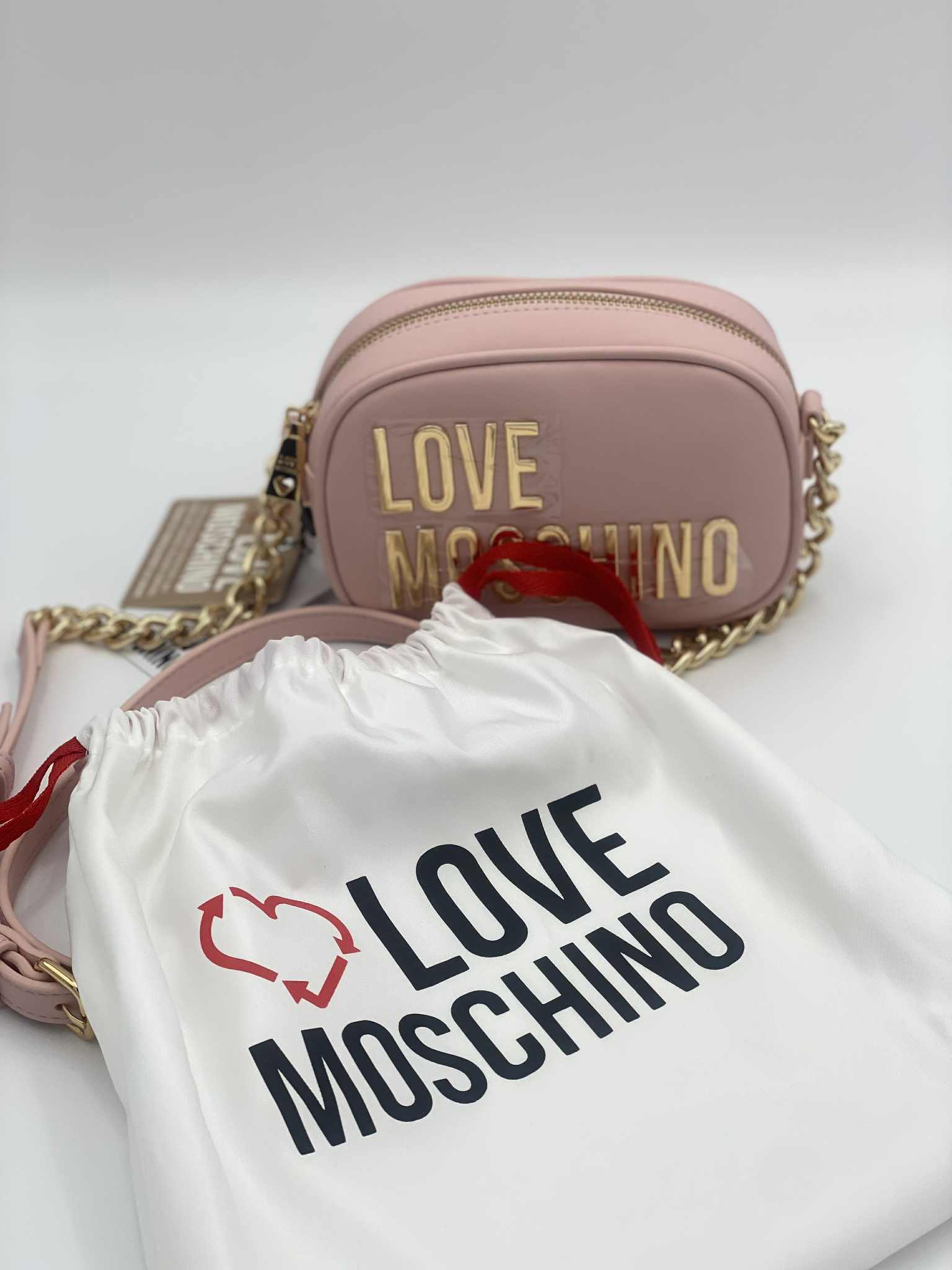 Eco-leather crossbody bag with logo