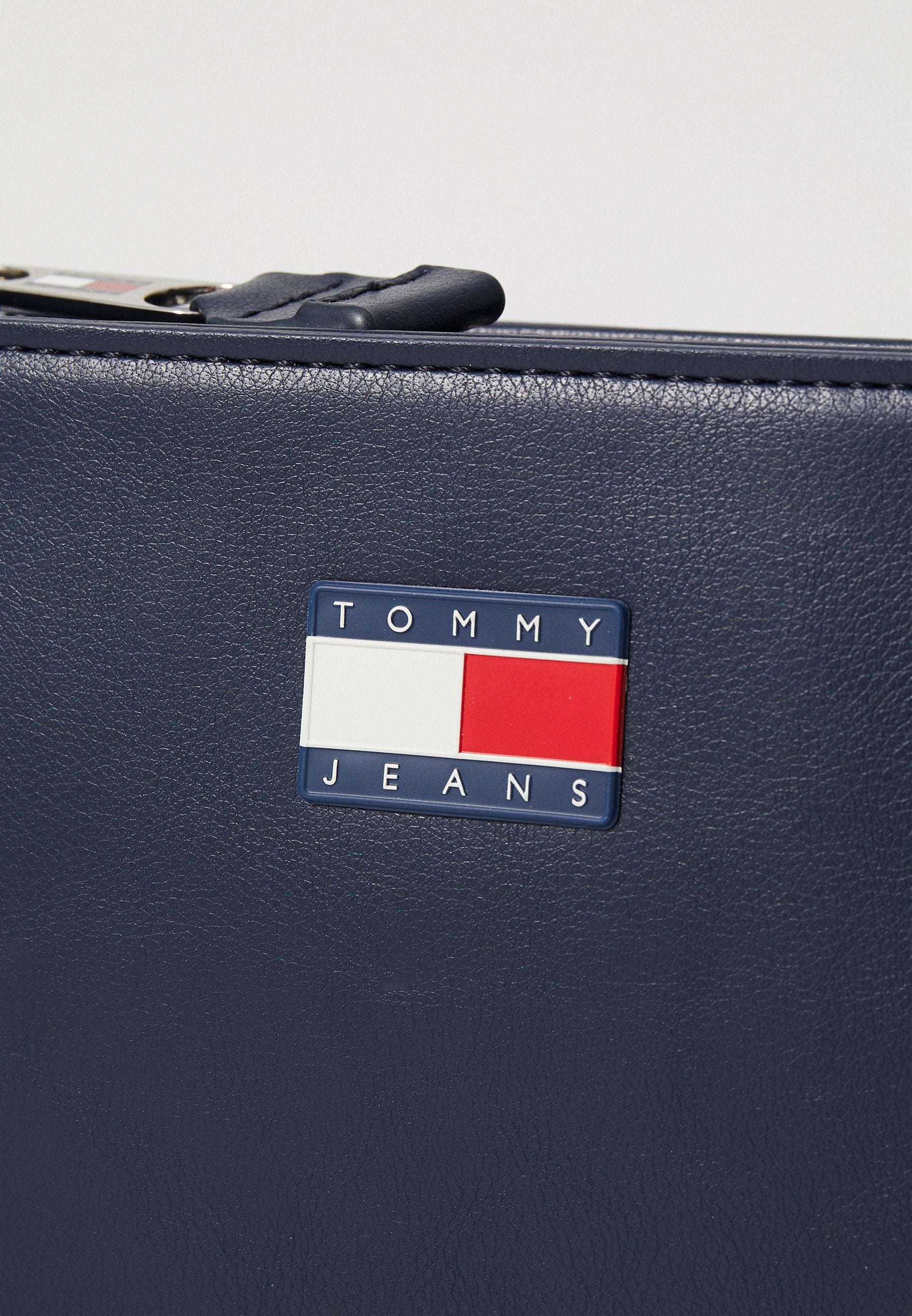 Navy blue shoulder bag for women with logo