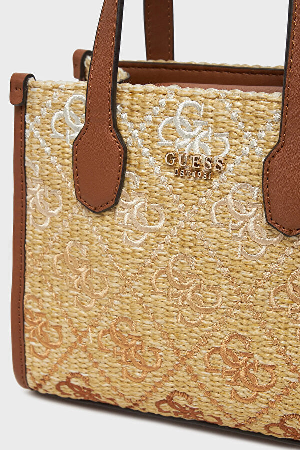 Silvana 4G logo raffia mini handbag