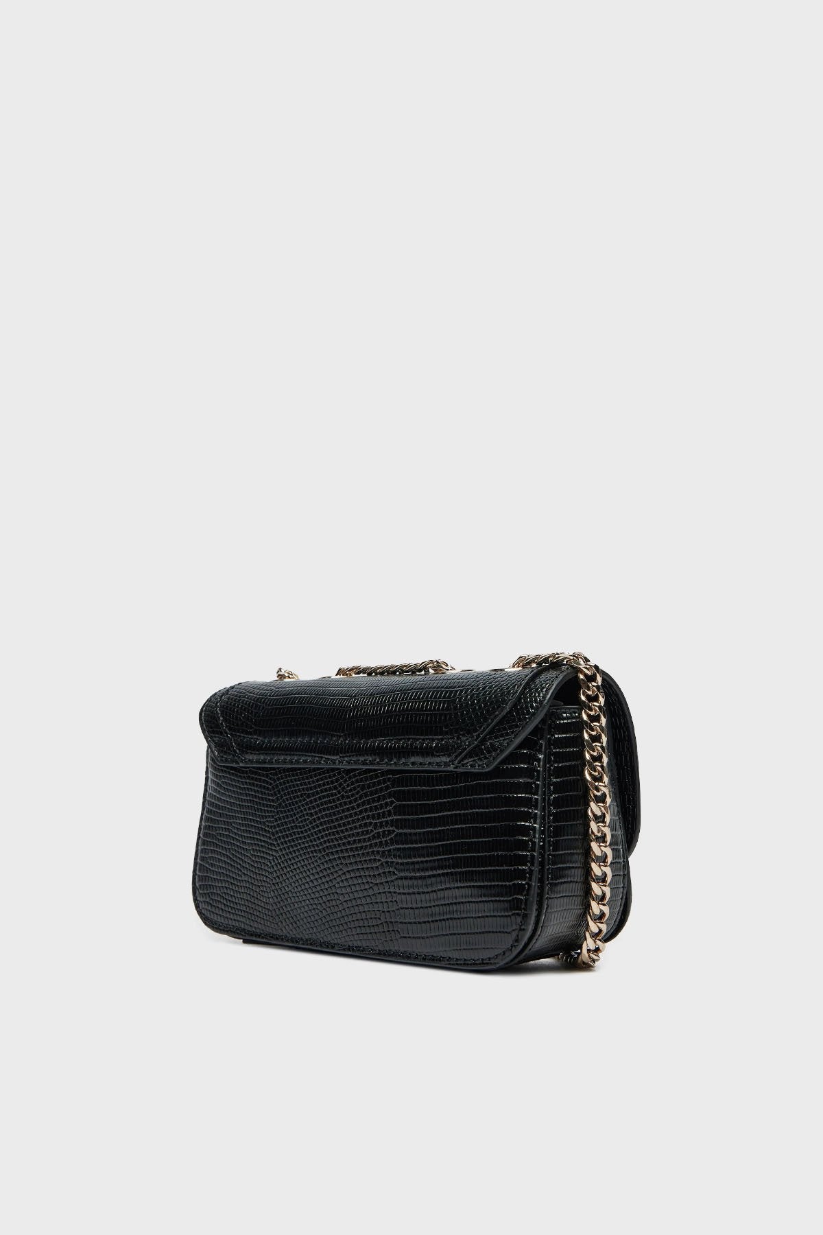 Croc Textured Convertible Shoulder Bag