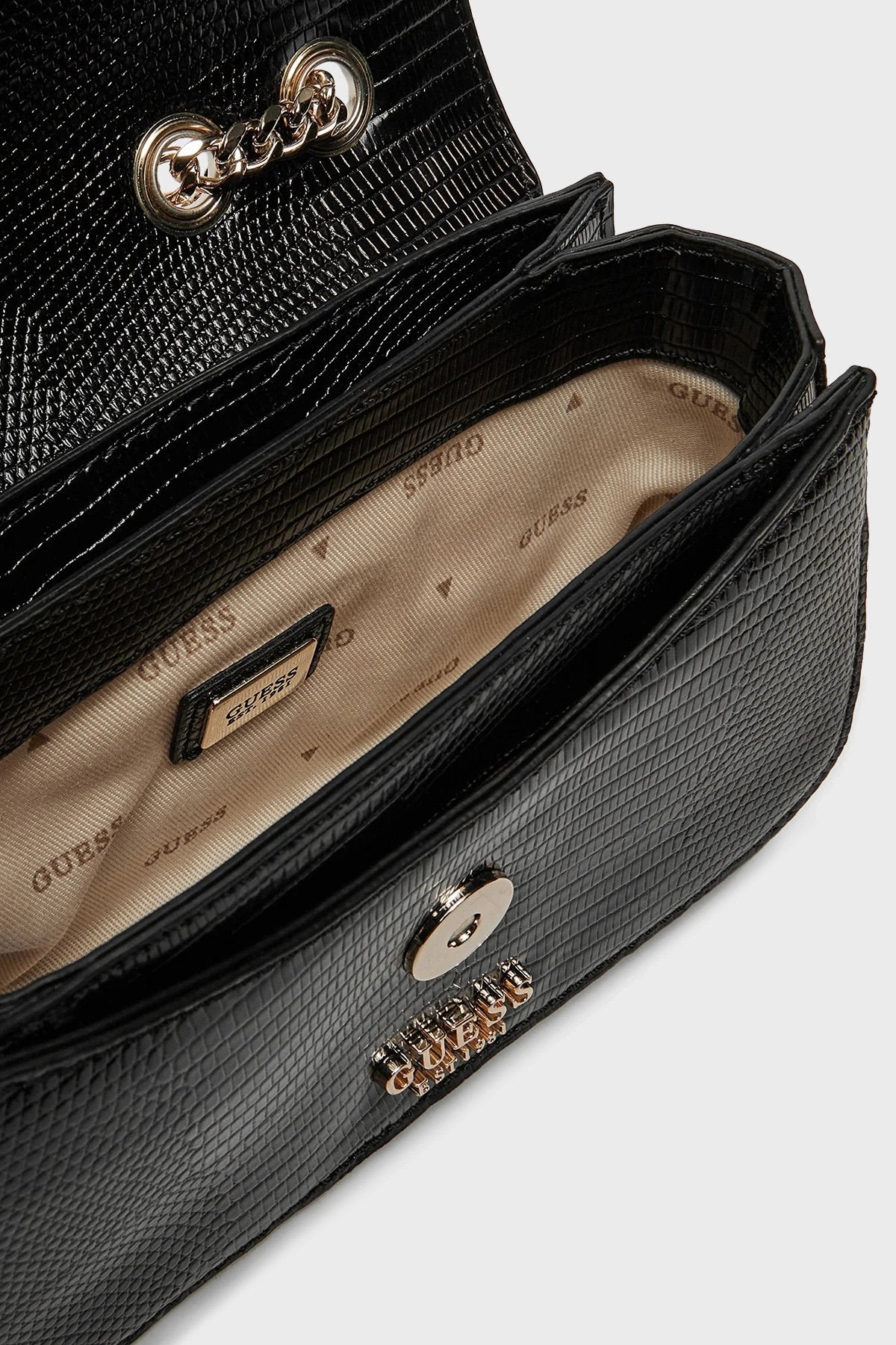 Croc Textured Convertible Shoulder Bag