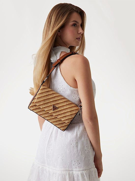 Simona raffia mini shoulder bag