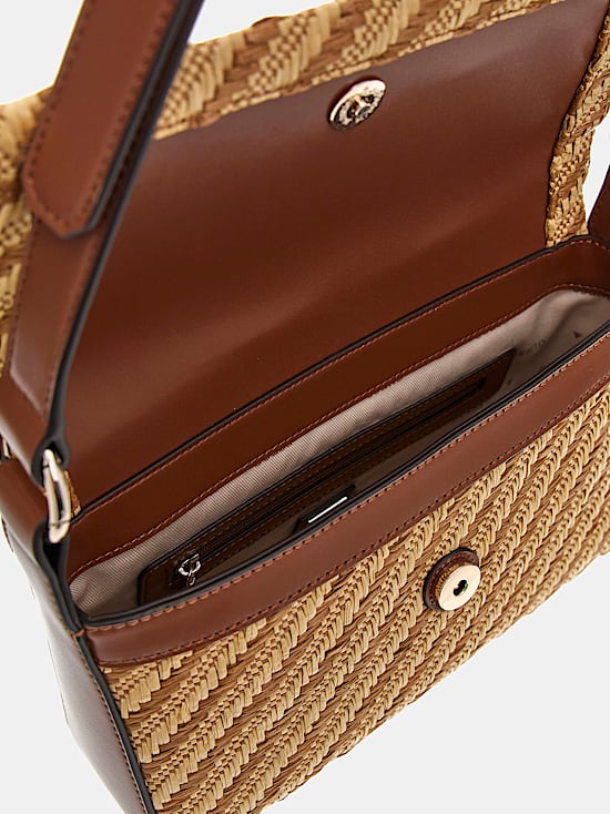 Simona raffia mini shoulder bag