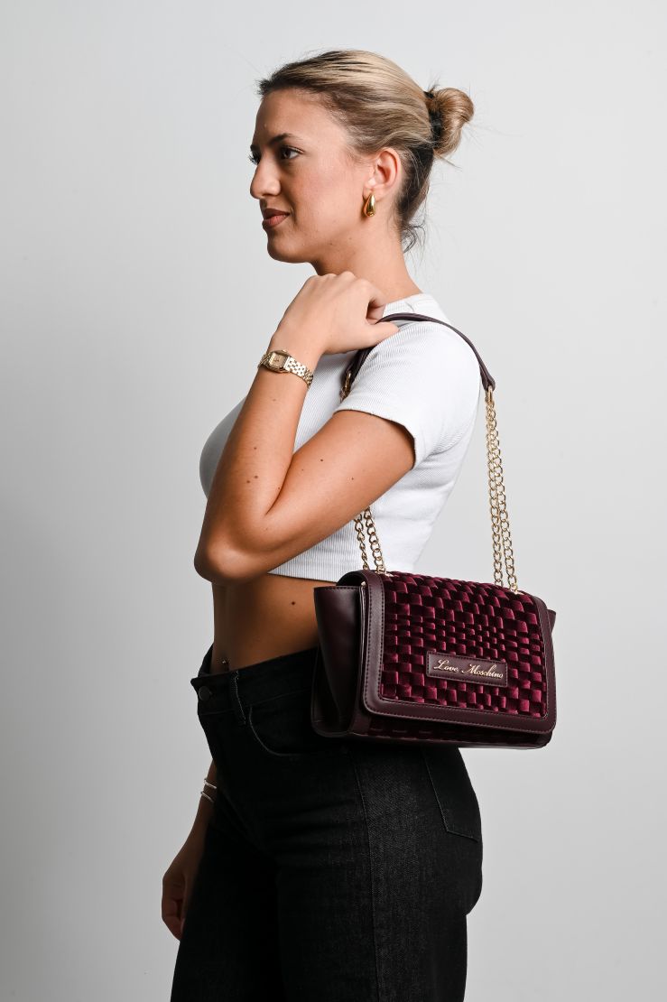 Love Moschino Velvet Shoulder-Crossbody Bag