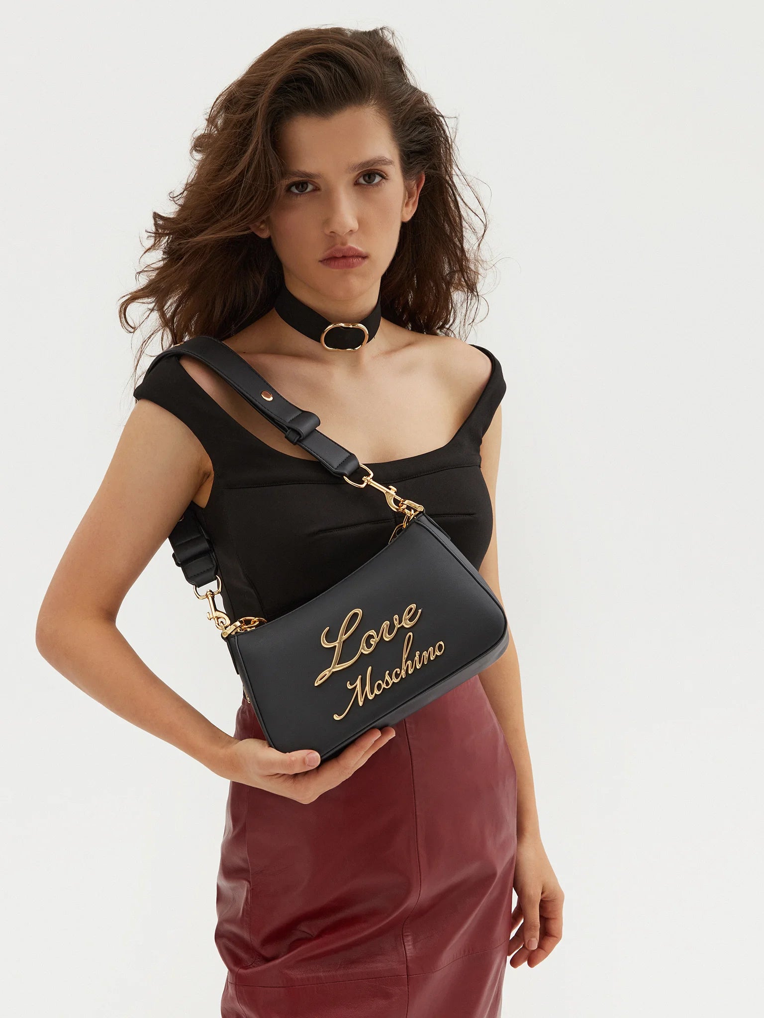 Heart Chain Handle Logo Bag Women's Bag