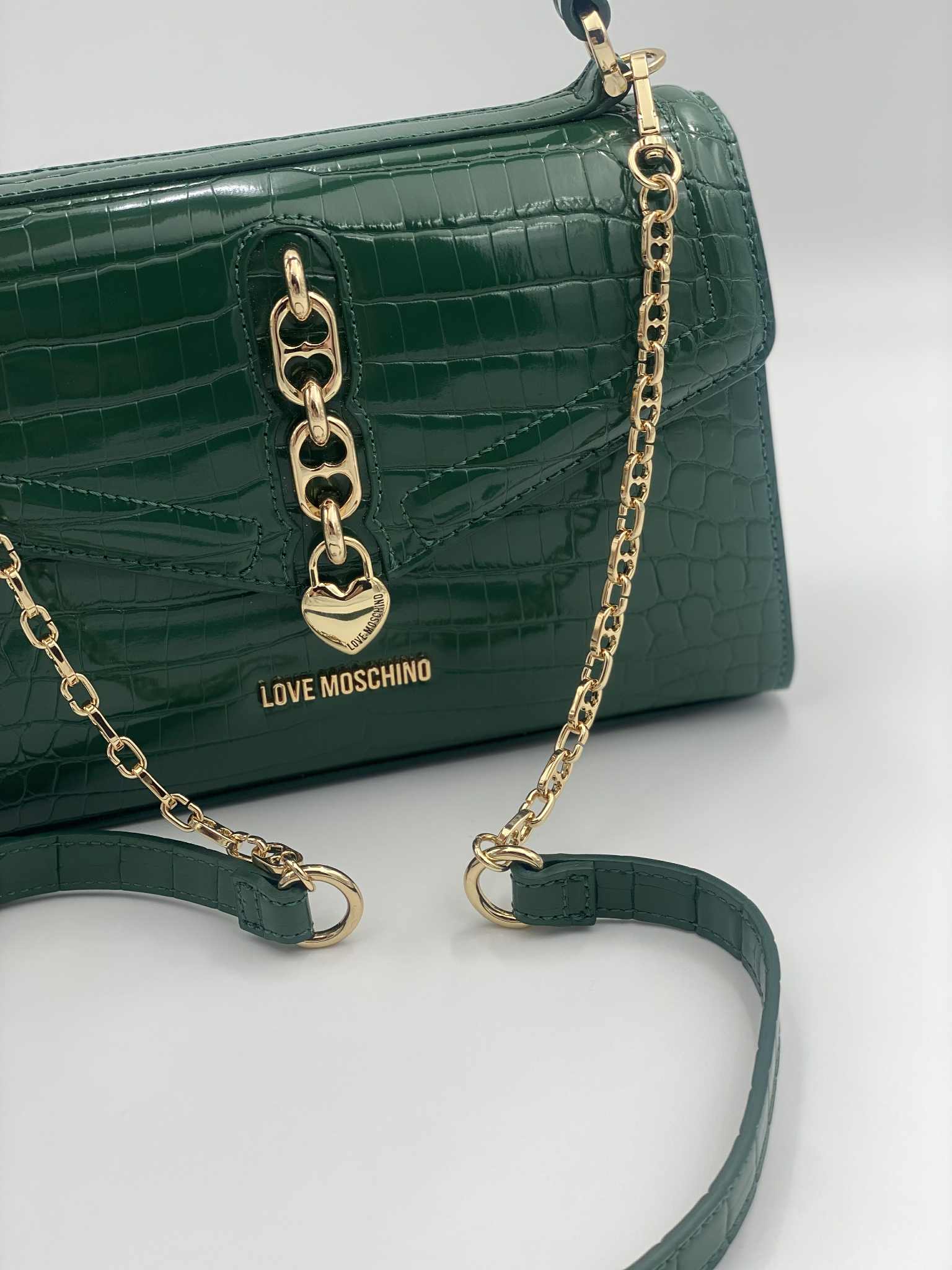 CHAIN DETAIL CROCO - Handbag - nero