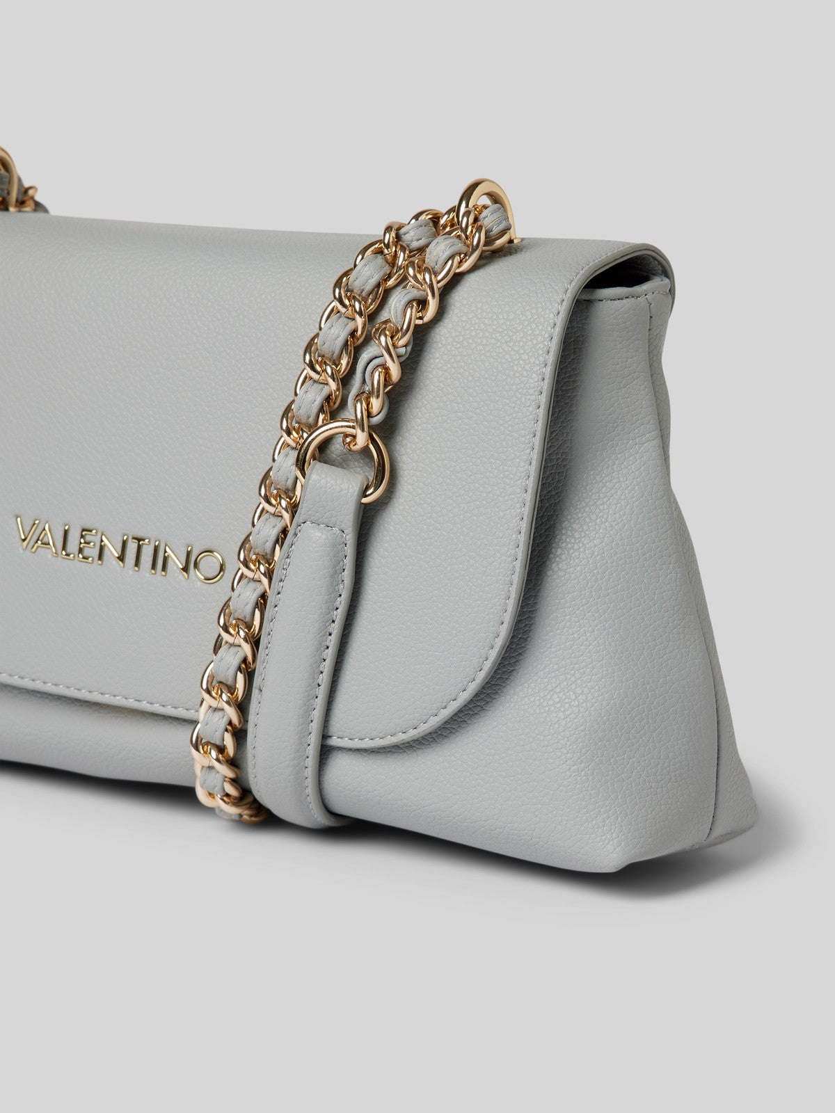 Handbag with label appliqué, model 'ARCADIA' in smoke blue