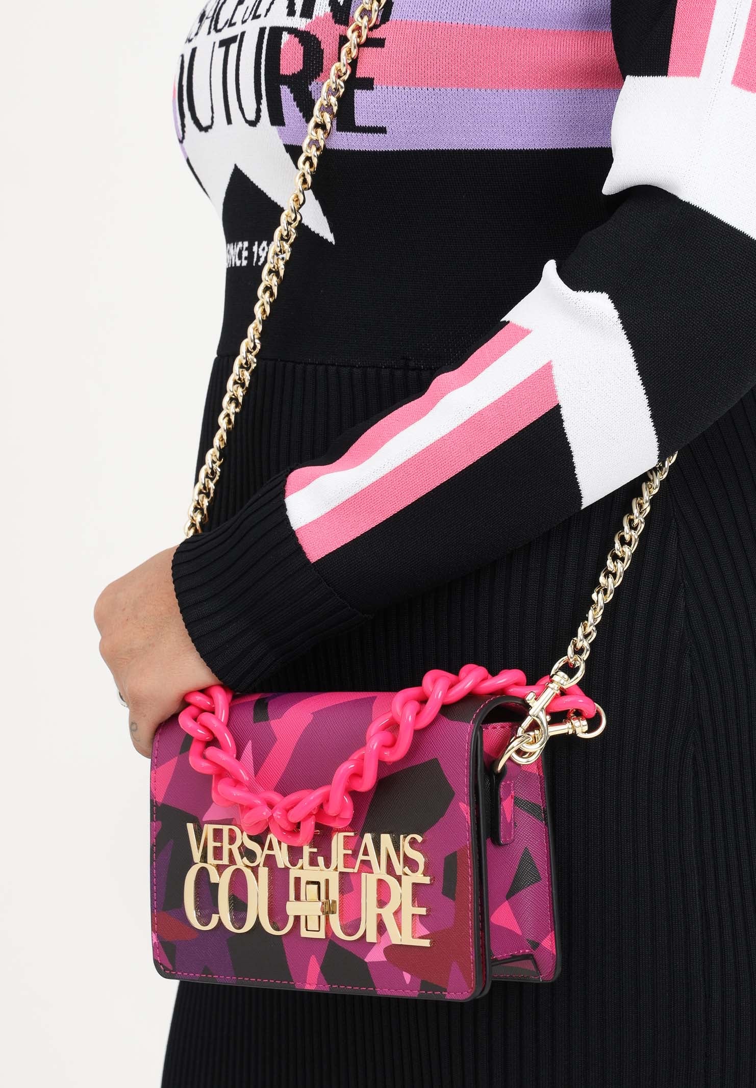 logo-lettering faux-leather crossbody bag