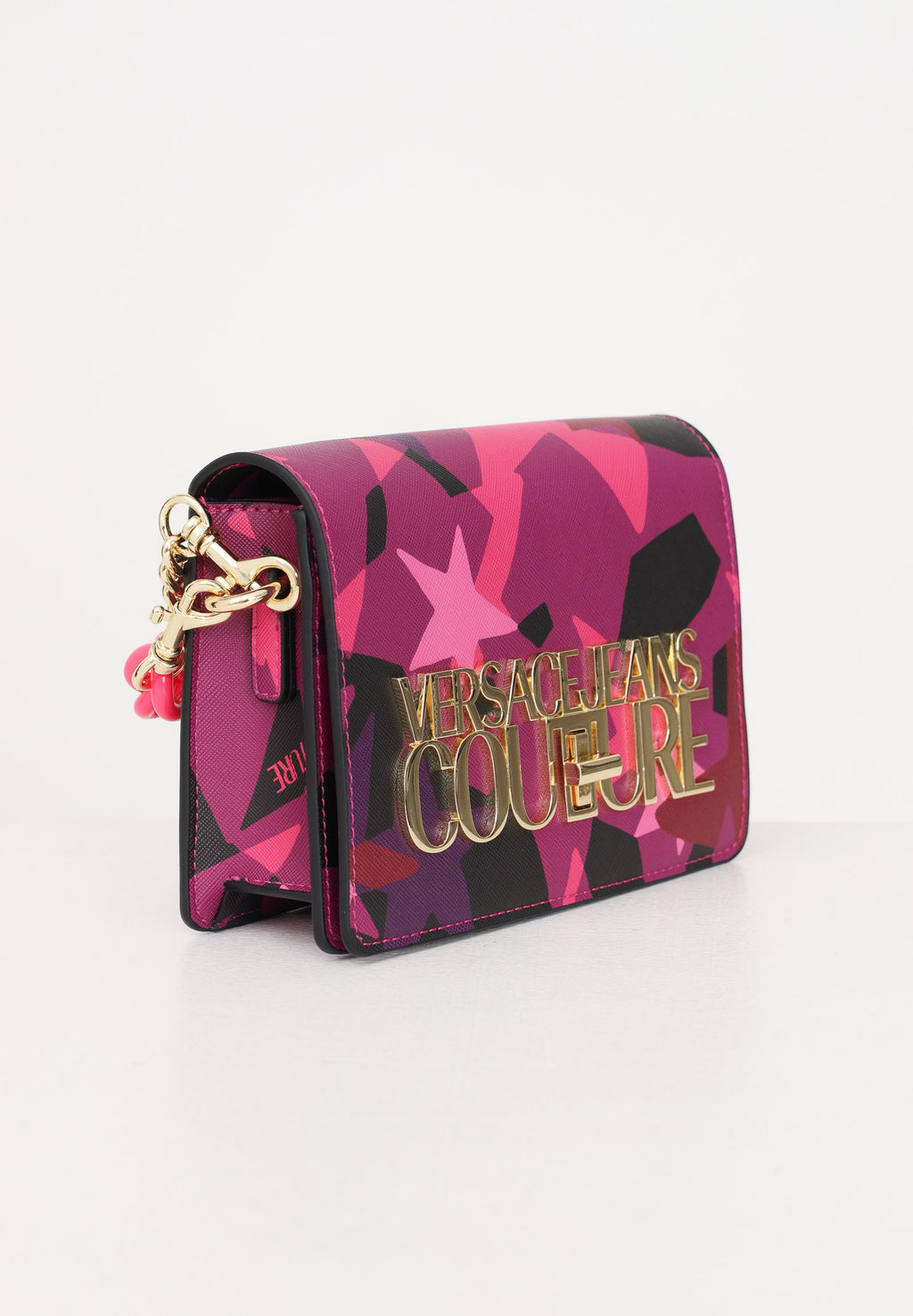 logo-lettering faux-leather crossbody bag