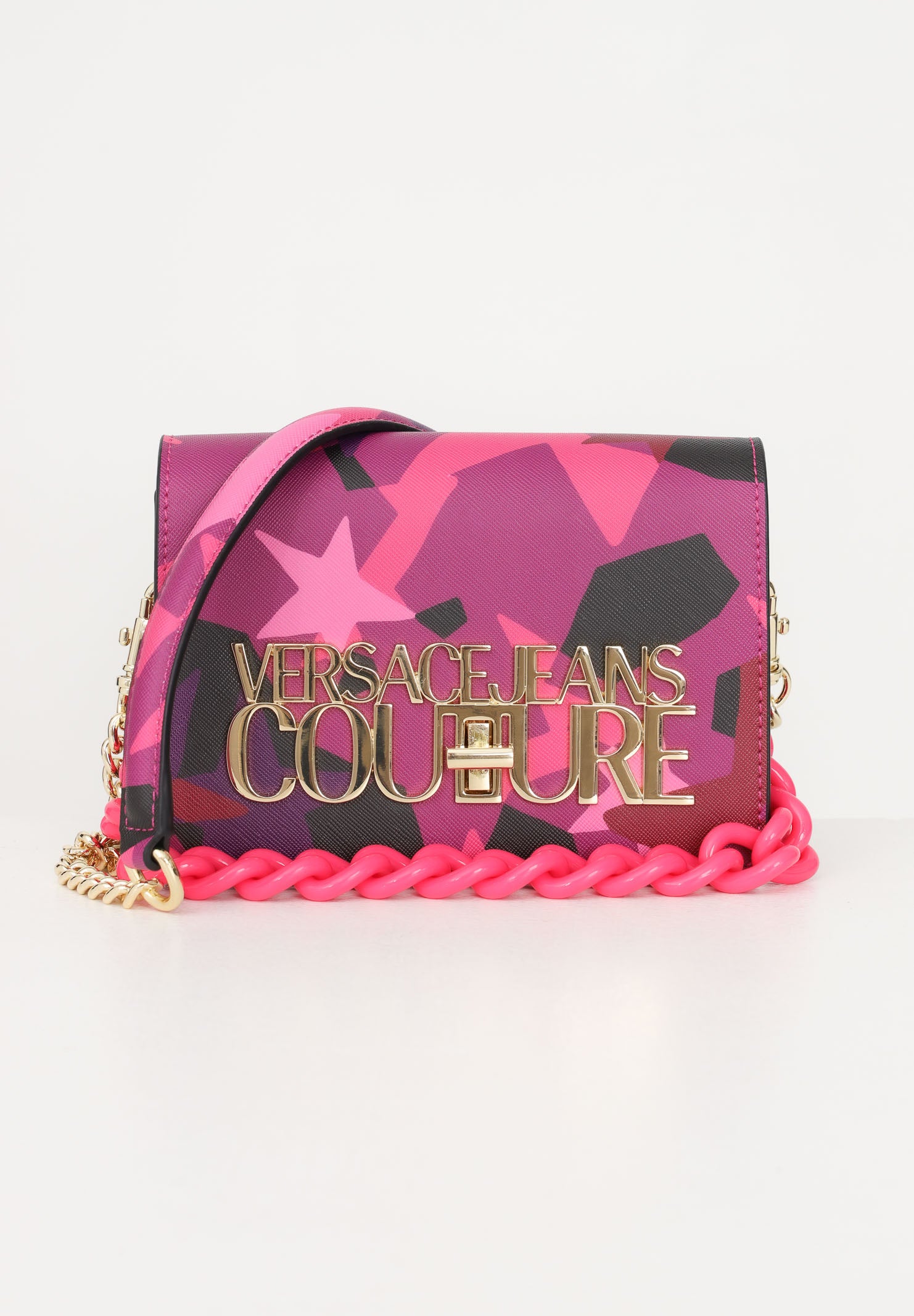 logo-lettering faux-leather crossbody bag