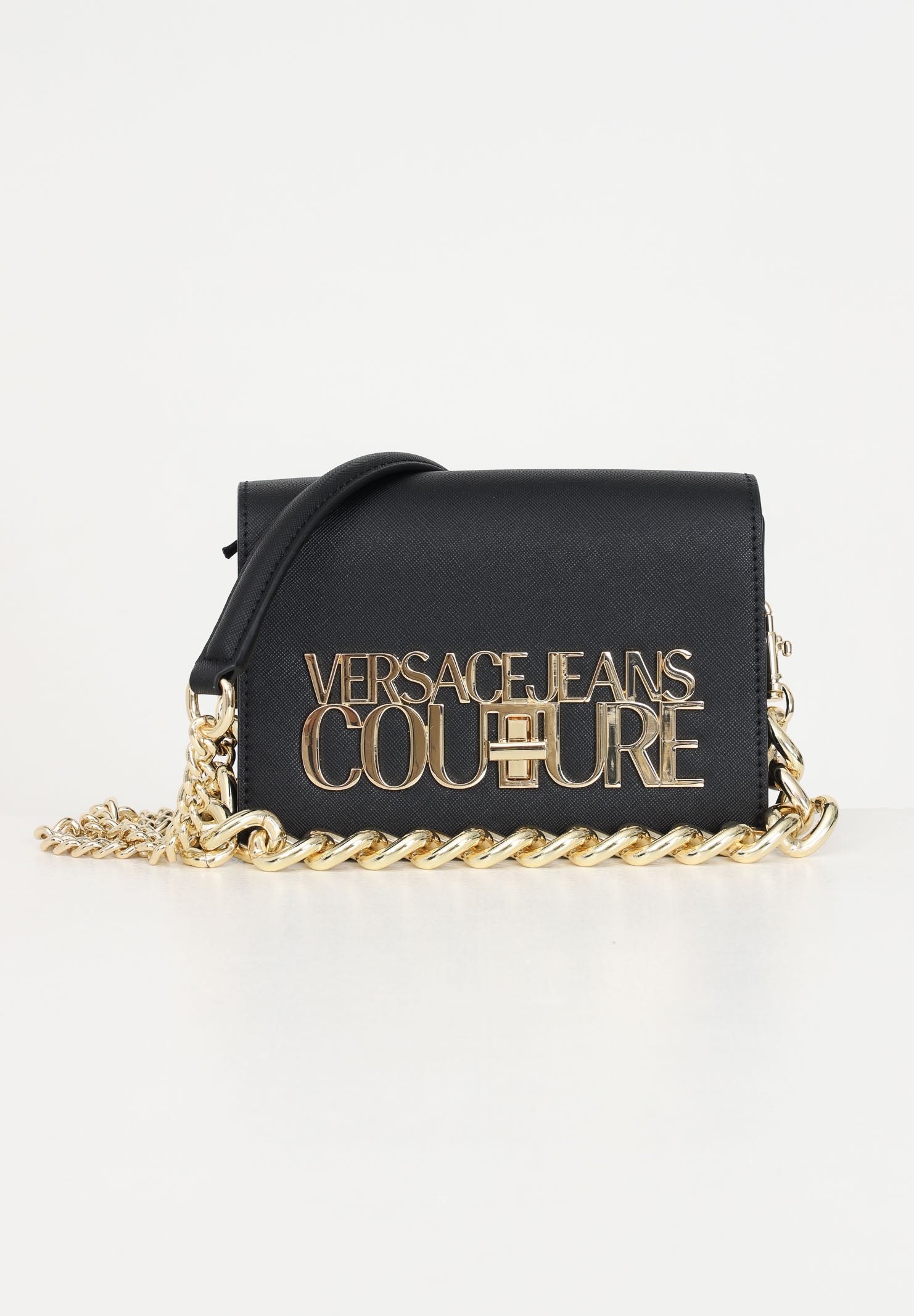 logo-lettering faux-leather crossbody bag