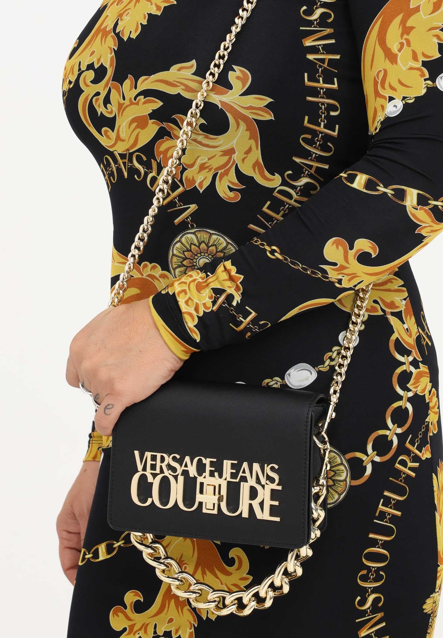 logo-lettering faux-leather crossbody bag