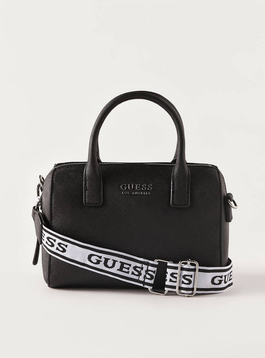 Guess Solid Tote Bag with Detachable Strap and Zip Closure
