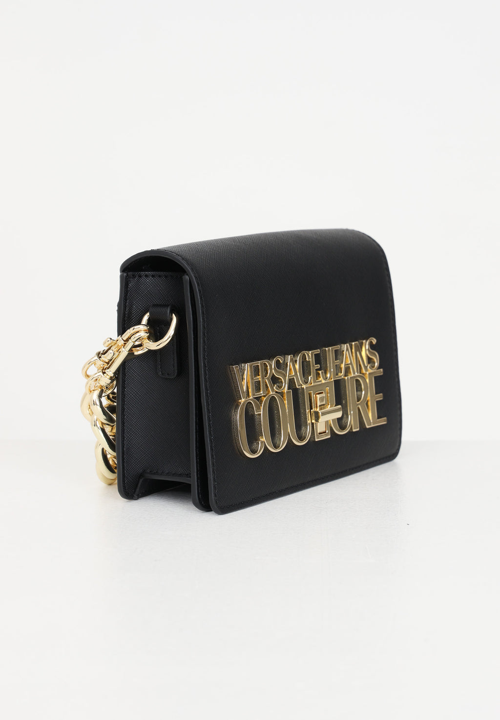 logo-lettering faux-leather crossbody bag