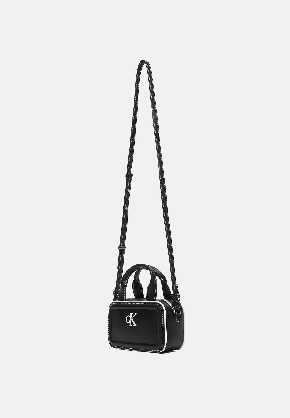 CALVIN KLEIN Women's Contrast CK Mini Bowling Bag Crossbody Black