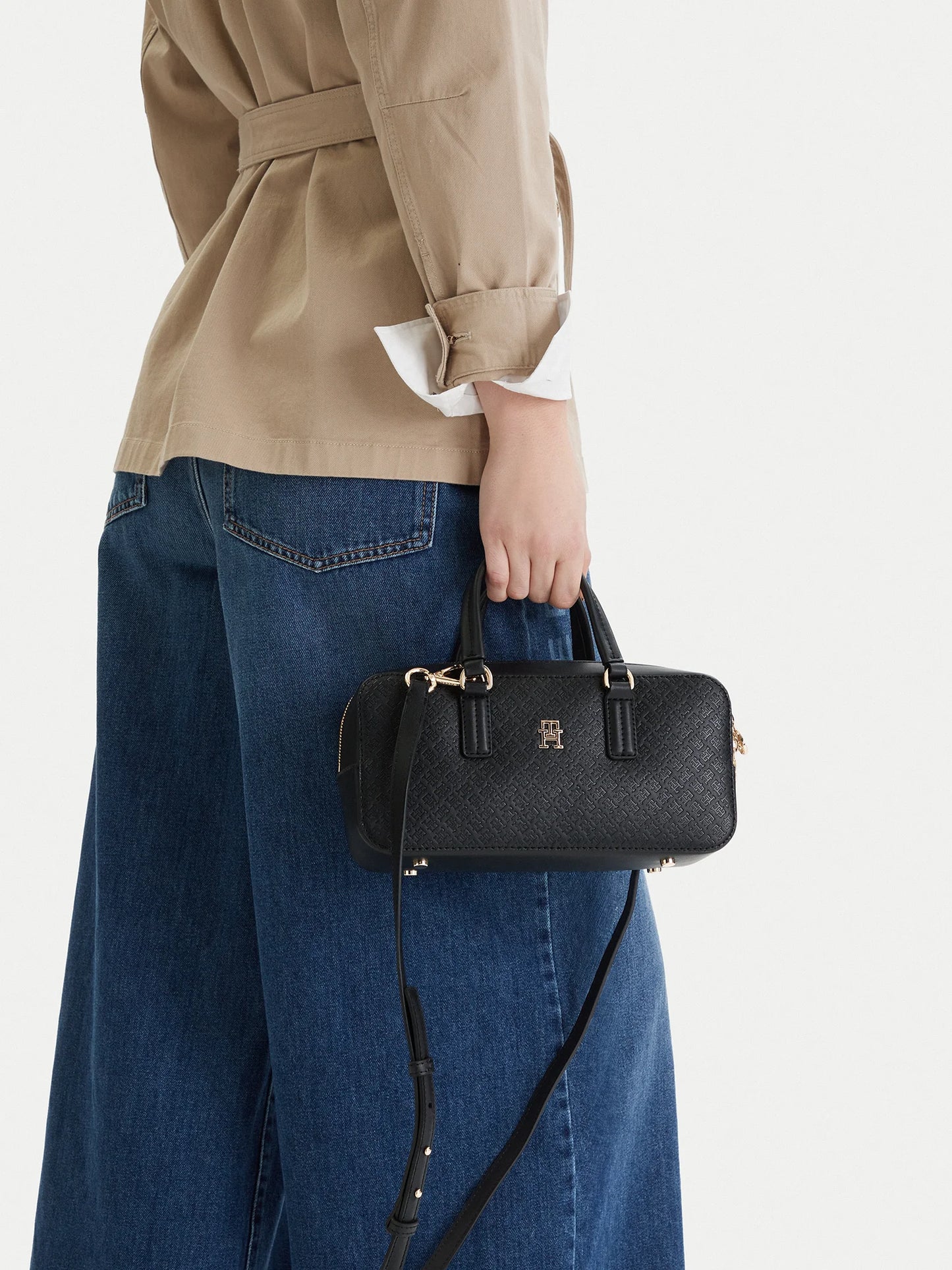 TH Monogram Crossbody Tote Bag