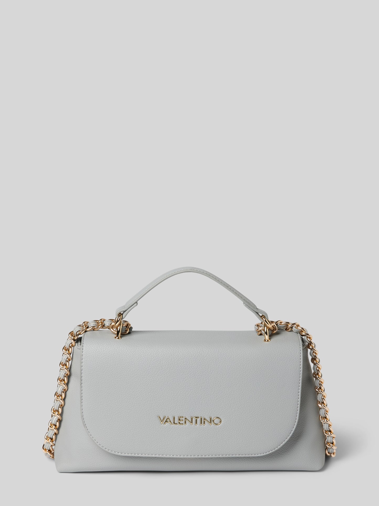 Handbag with label appliqué, model 'ARCADIA' in smoke blue