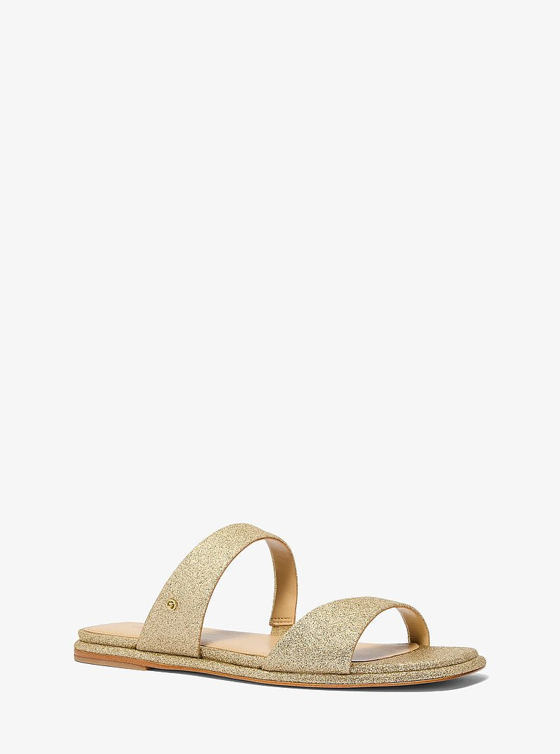 Jaida Glitter Embellished Leather Sandal