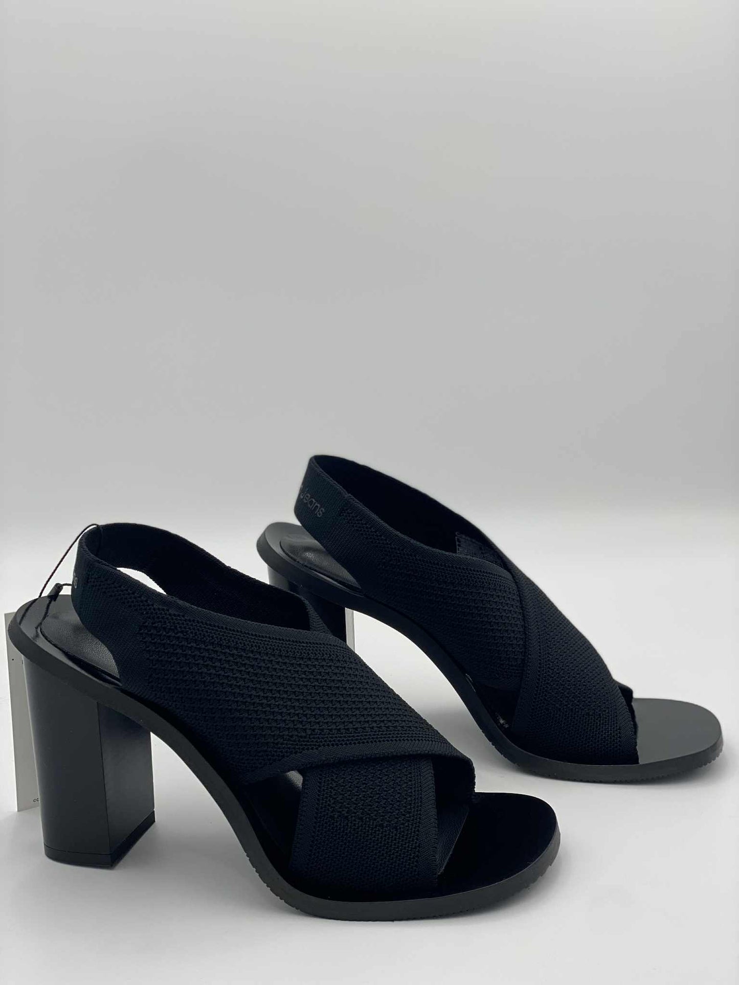 High heel textile sandals