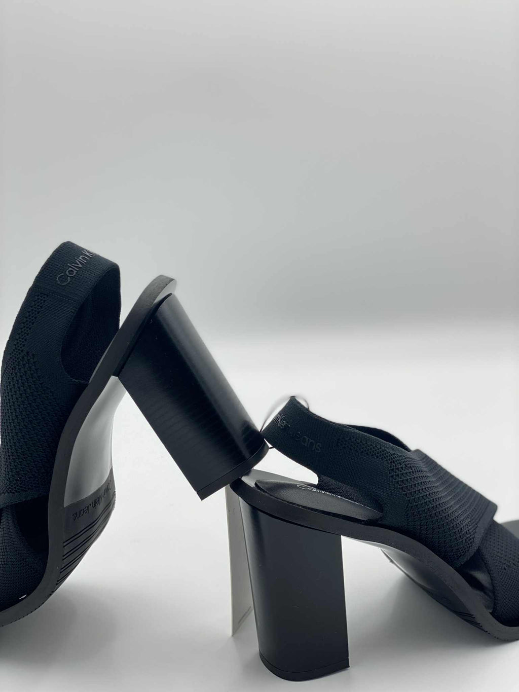 High heel textile sandals