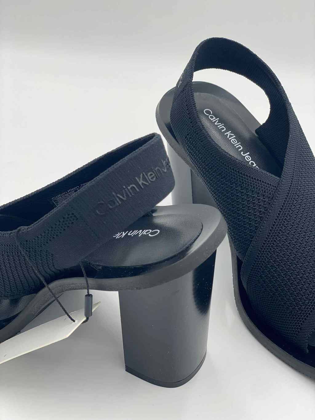 High heel textile sandals