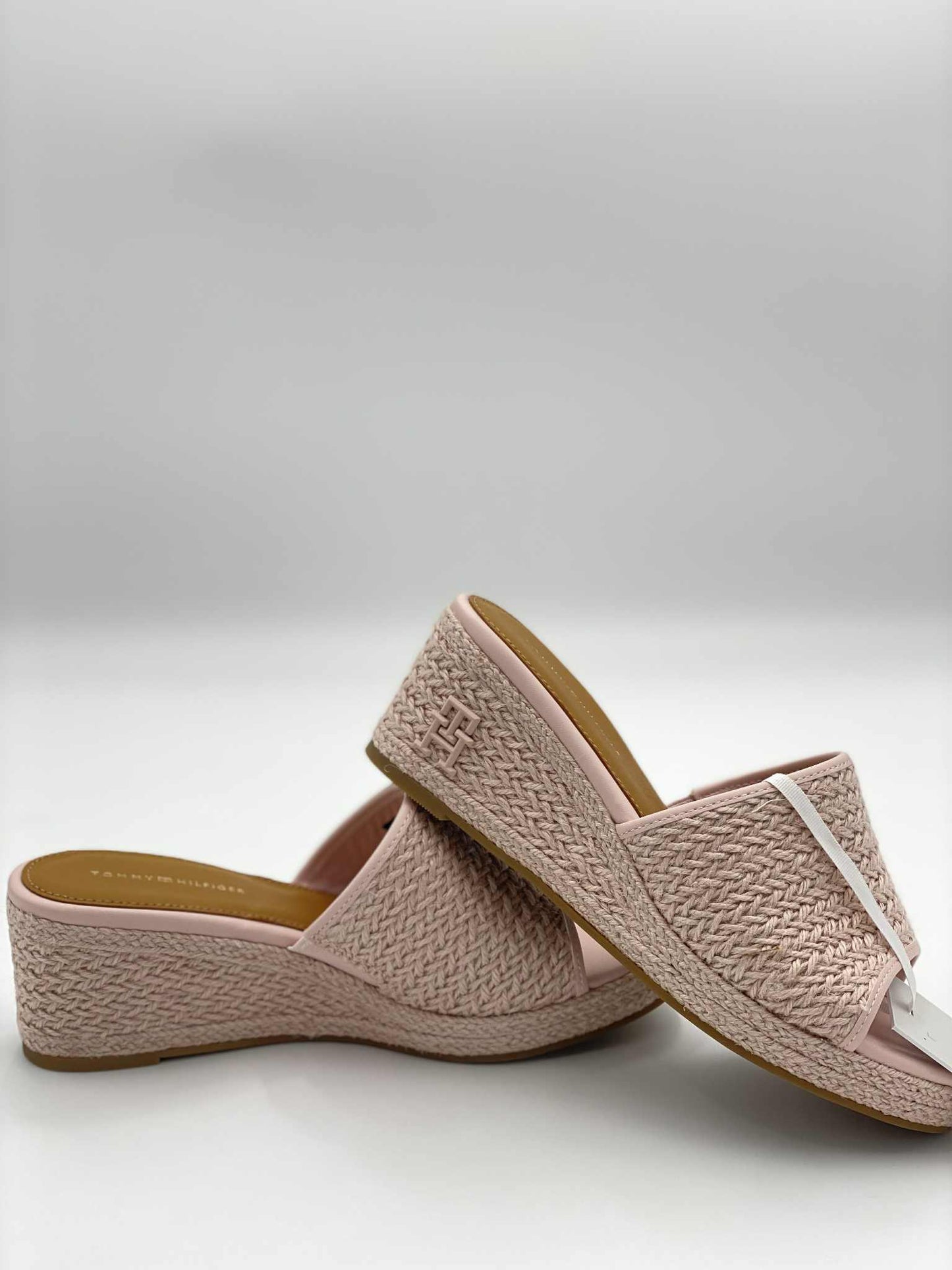 Th Monogram Linen Rope Wedge Sandals
