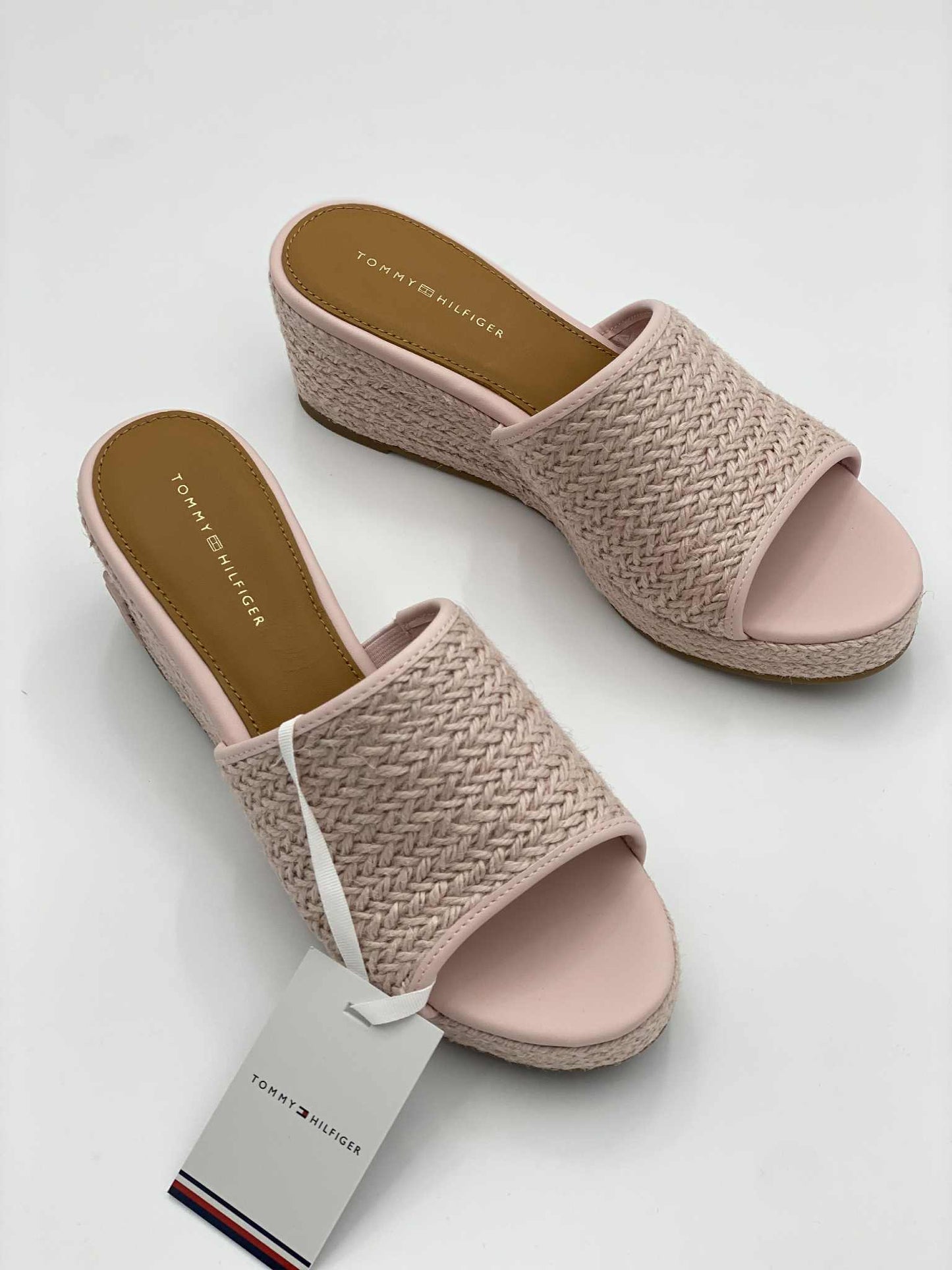 Th Monogram Linen Rope Wedge Sandals