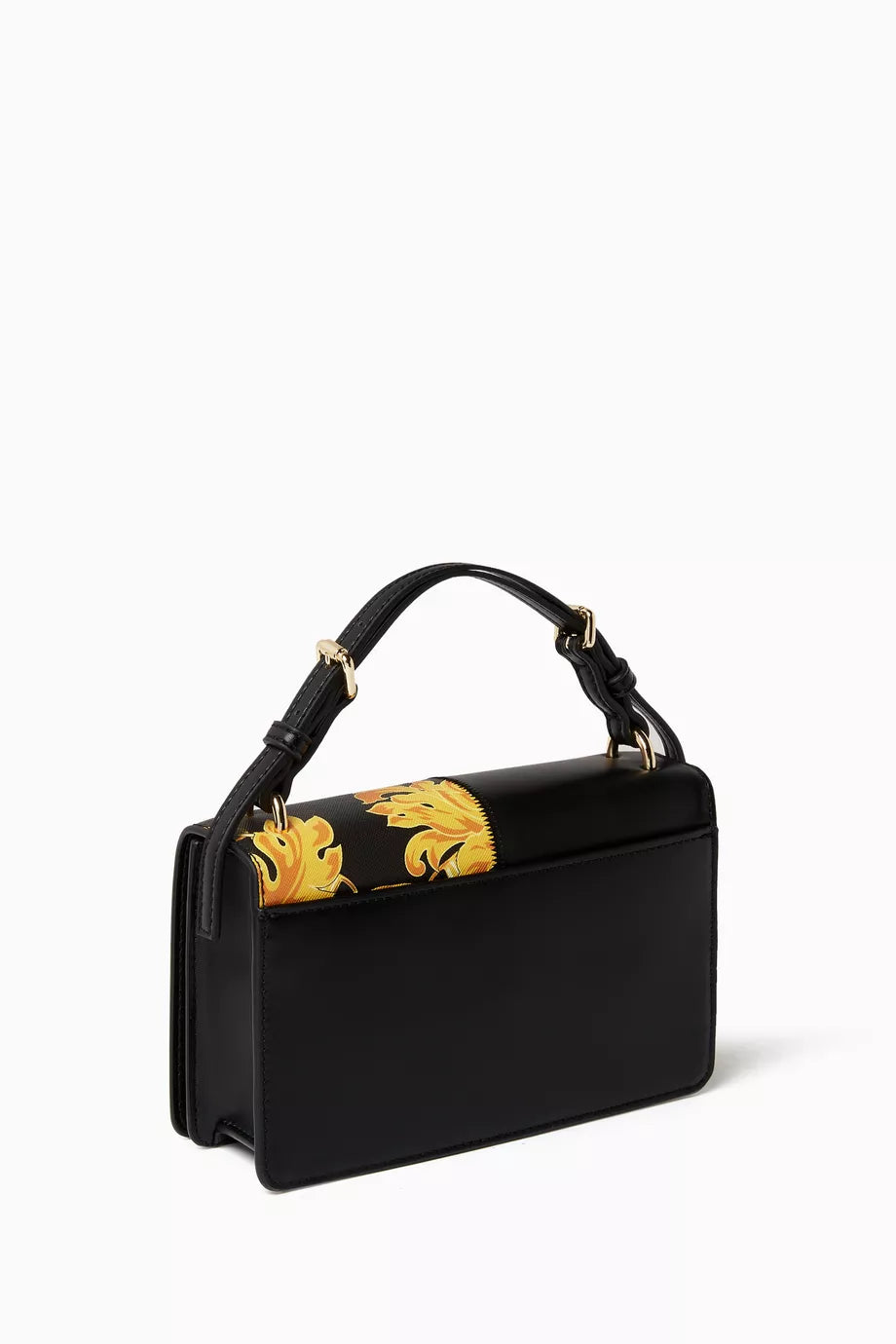 Small Rock Cut Crossbody Bag in Chain Couture Saffiano Faux Leather