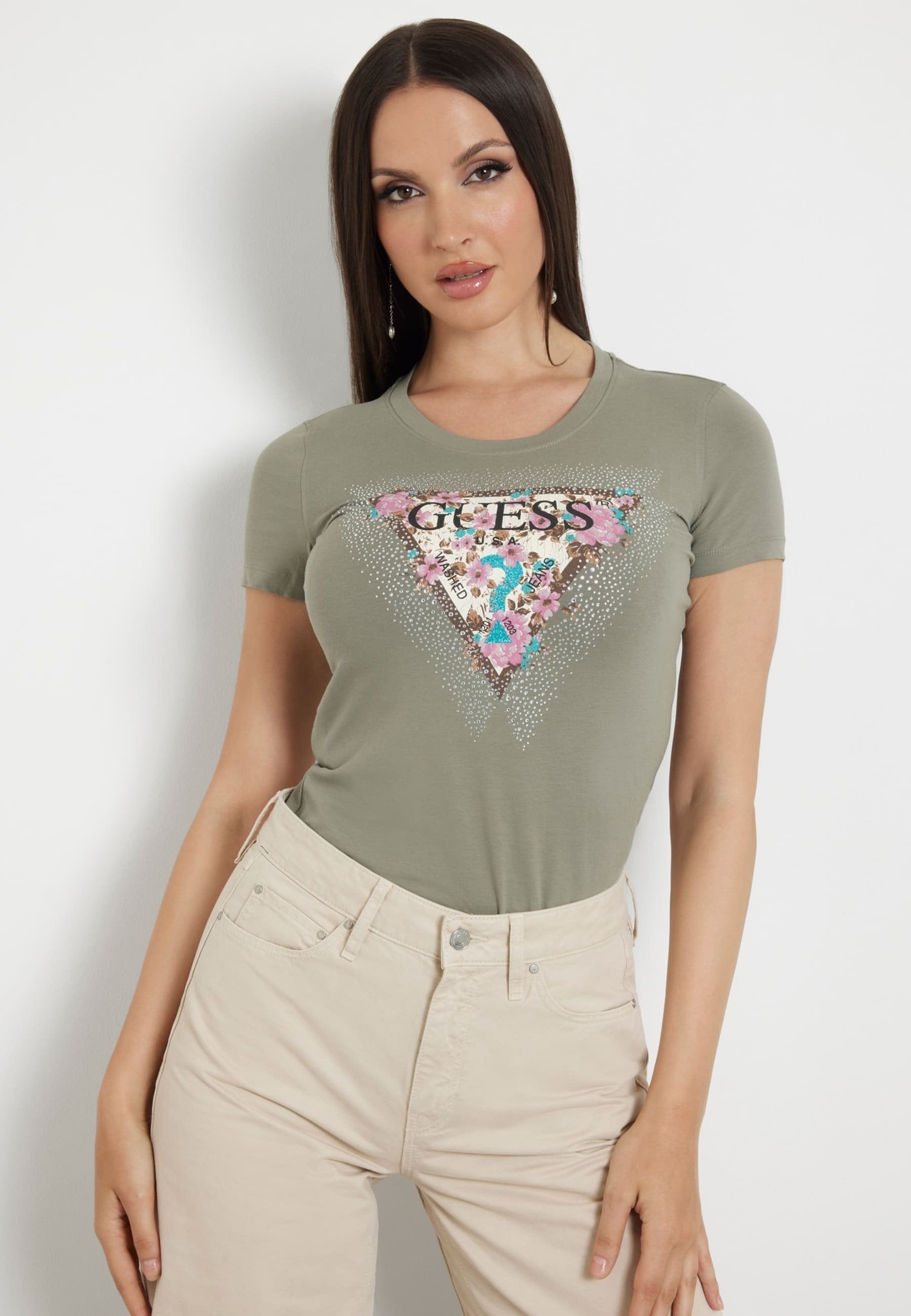 Flower Logo Stretch T-Shirt