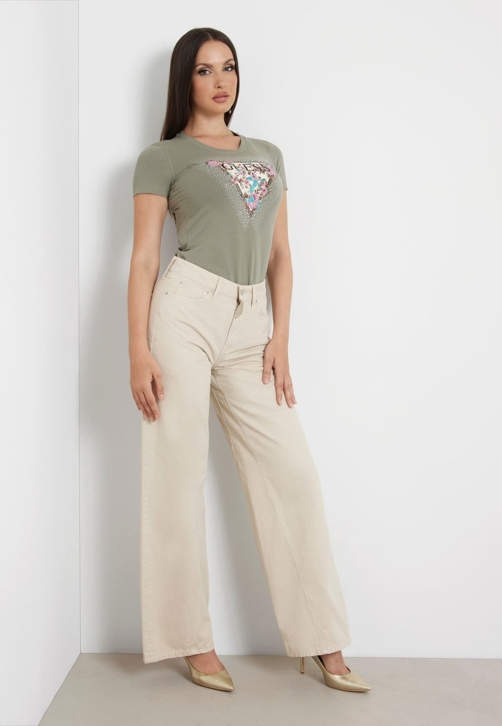 Flower Logo Stretch T-Shirt