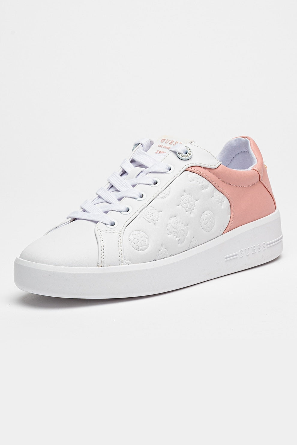 Eco-leather sneakers with embossed logo