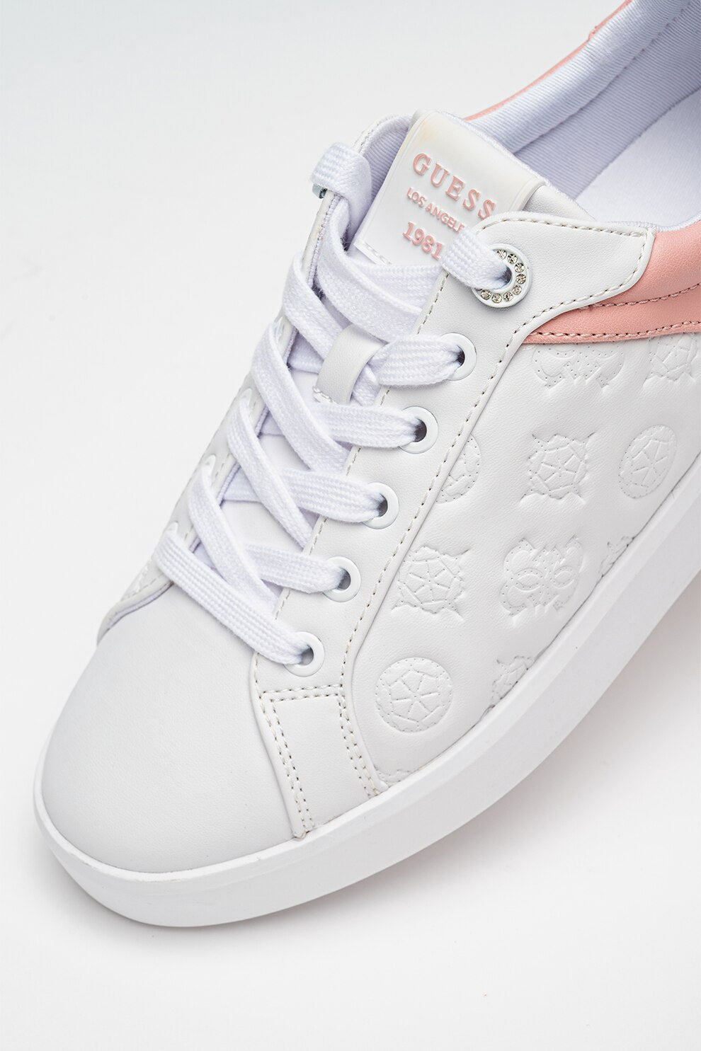 Eco-leather sneakers with embossed logo