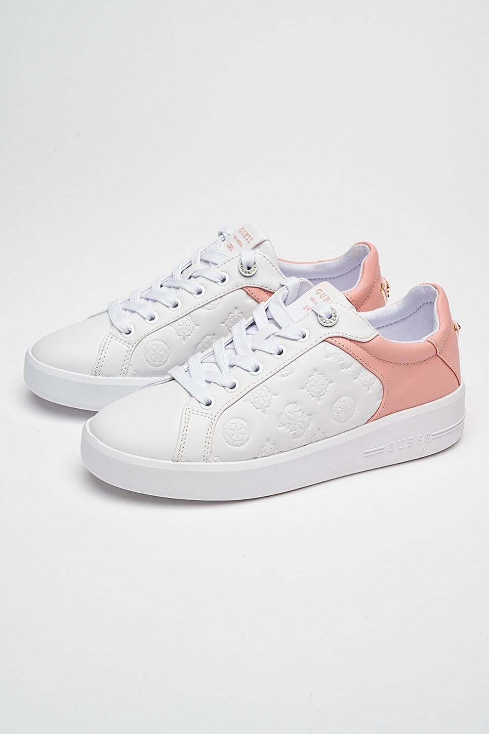 Eco-leather sneakers with embossed logo