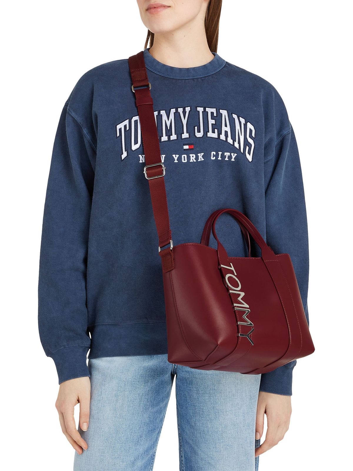 CITY TOTE BAG WITH METALLIC LOGO