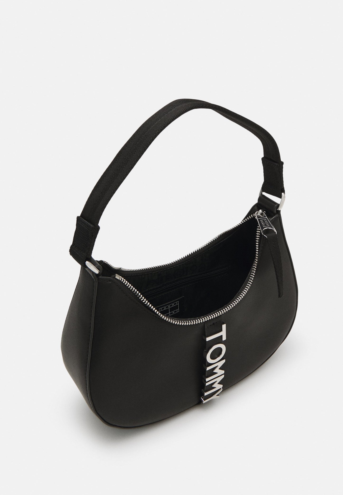 Tommy Jeans city bold leather shoulder bag in burgundy