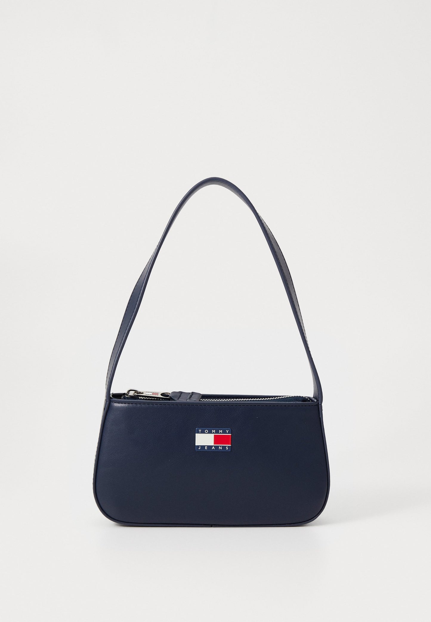 Navy blue shoulder bag for women with logo