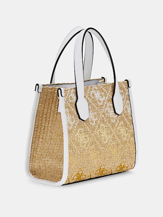 Silvana 4G logo raffia mini handbag