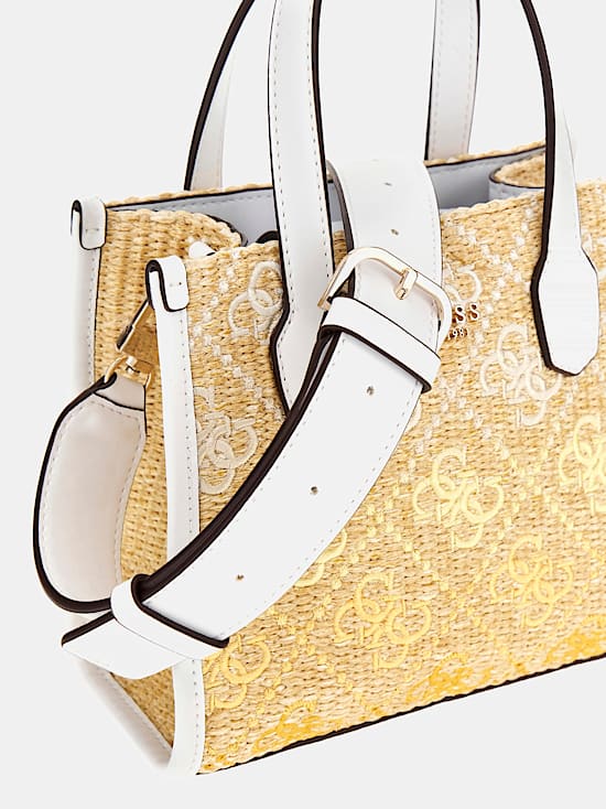 Silvana 4G logo raffia mini handbag