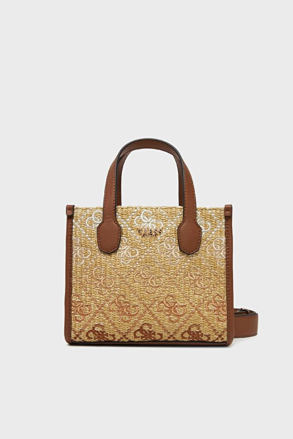 Silvana 4G logo raffia mini handbag