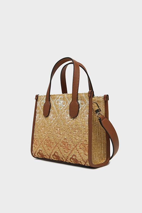 Silvana 4G logo raffia mini handbag
