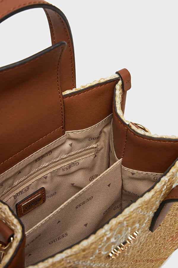 Silvana 4G logo raffia mini handbag