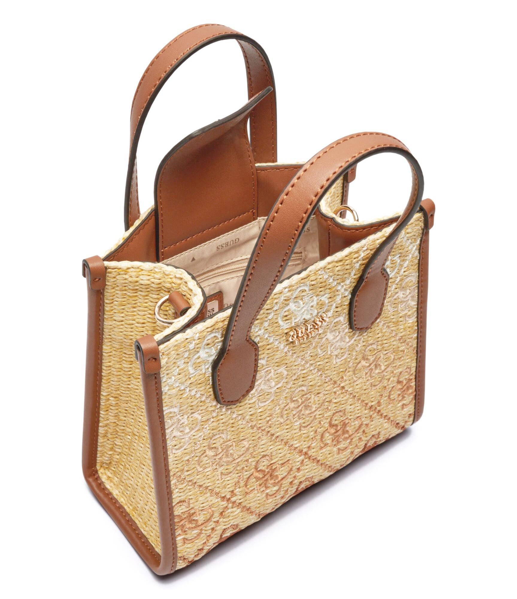 Silvana 4G logo raffia mini handbag