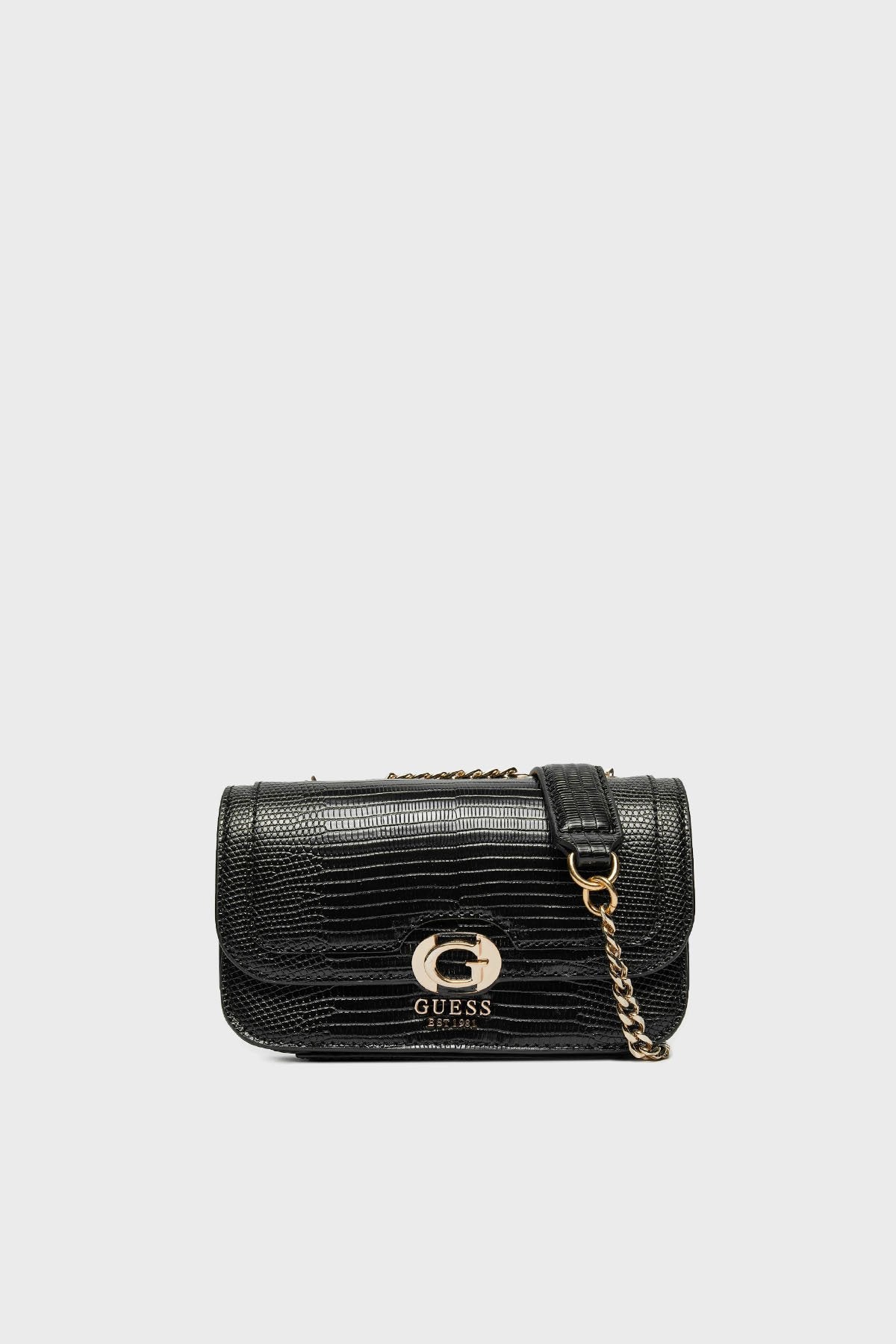 Croc Textured Convertible Shoulder Bag