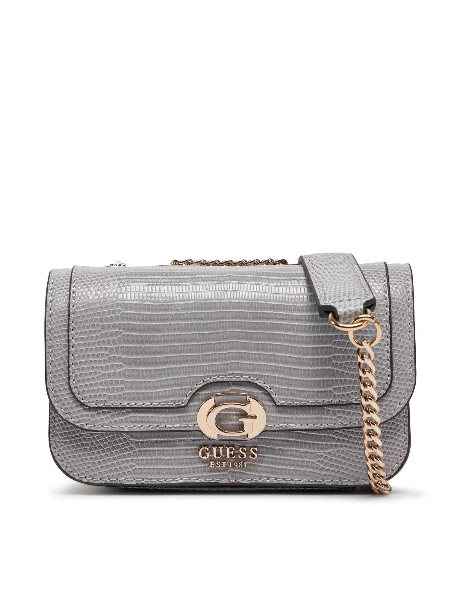 Croc Textured Convertible Shoulder Bag