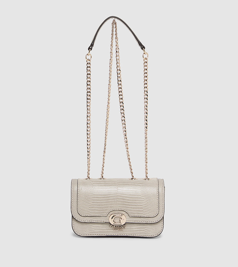 Croc Textured Convertible Shoulder Bag
