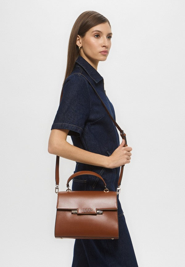 Guess 100% Cotton Aldith Top Handle Flap Bag