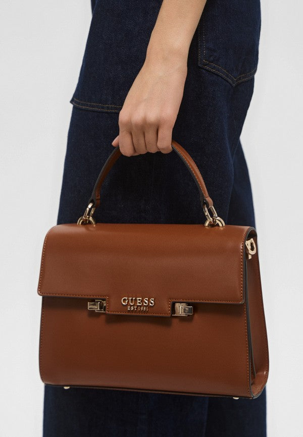 Guess 100% Cotton Aldith Top Handle Flap Bag